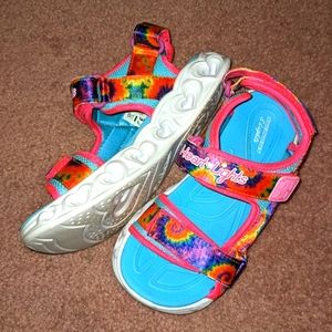 Skechers Heart Lights Tie dye Sandals- Size 1